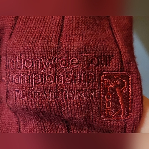 Fairway & Greene PGA Italian Wool Burgundy Quarter Zip Lined Sweater Size XXL - Picture 4 of 5